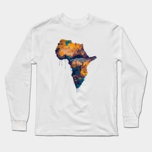 Africa Mountains Map Abstract Long Sleeve T-Shirt